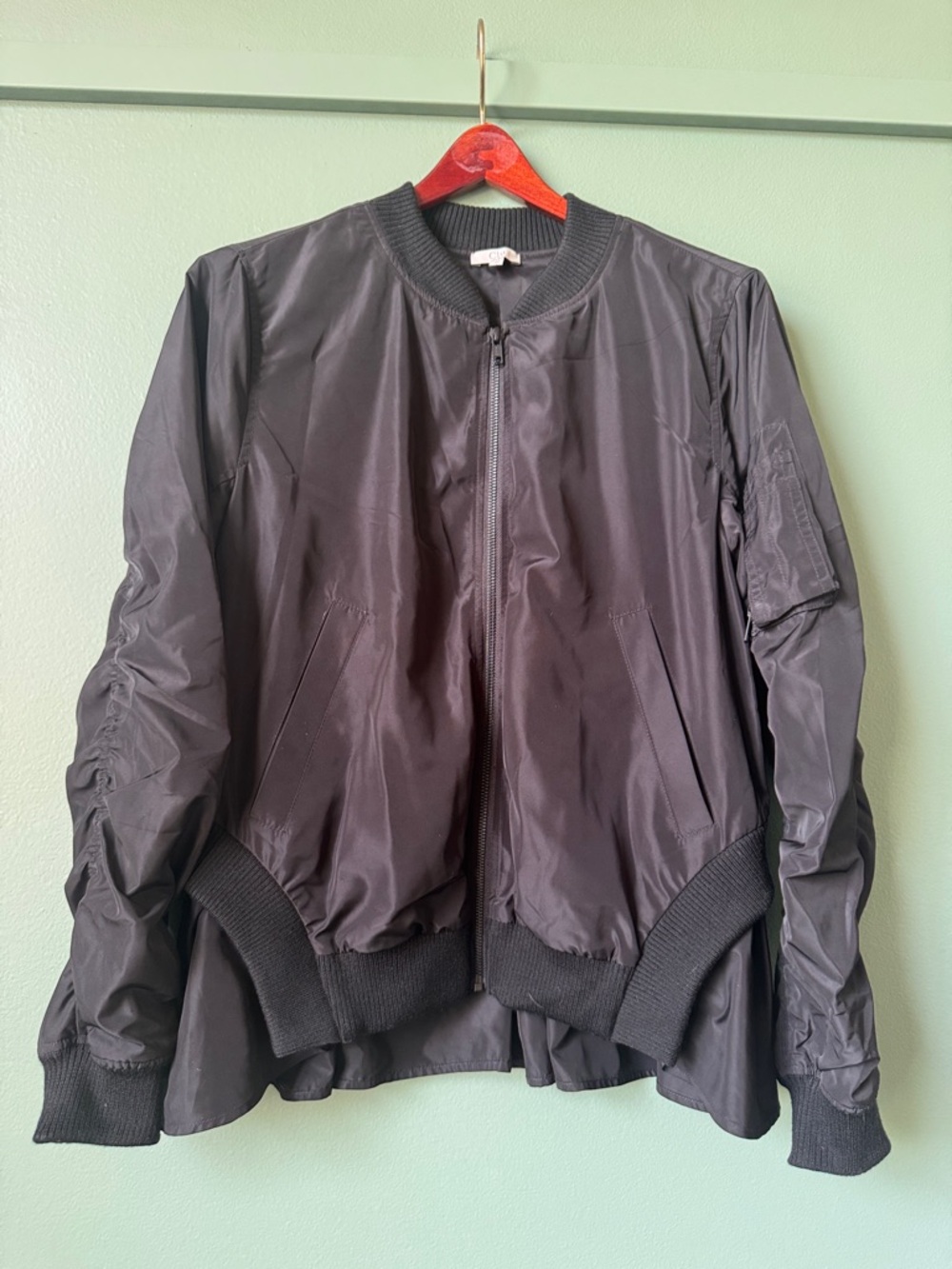 Nylon Black Bomber Jacket by Clu